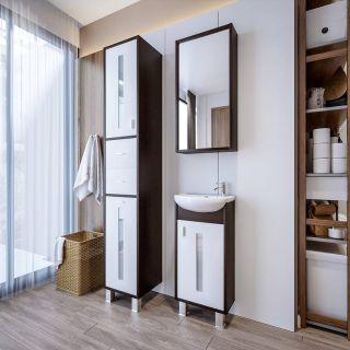 Тумба под раковину Бриклаер Бали 4627125411908 правая 40 см венге/белый